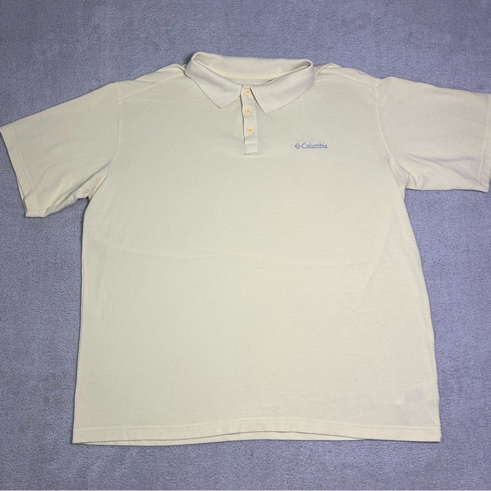 Columbia Omni Wick Polo Shirt Men’s XXL Yellow Cream Advanced Evaporation